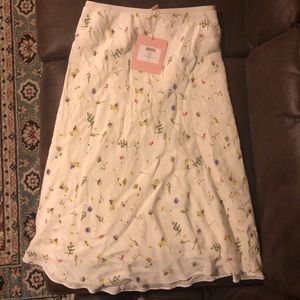 NWT TVF for DVF cream floral skirt